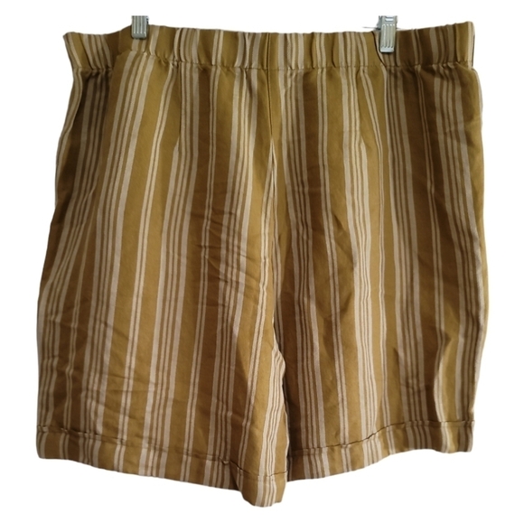 J. Jill Linen Blend Elastic Pull-on Shorts XL Oversized Patch Pockets Mustard - Picture 4 of 6